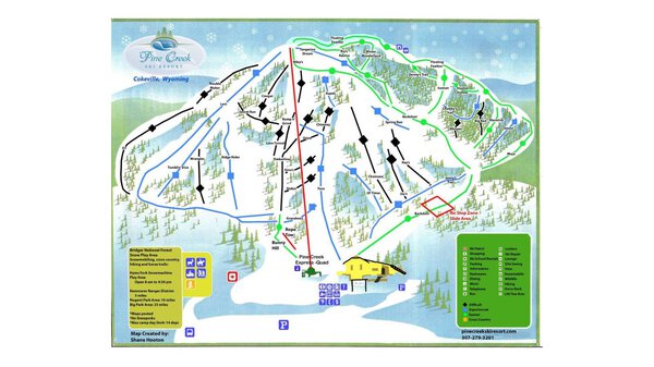 Pine Creek Ski Resort Map Pine Creek Ski Area